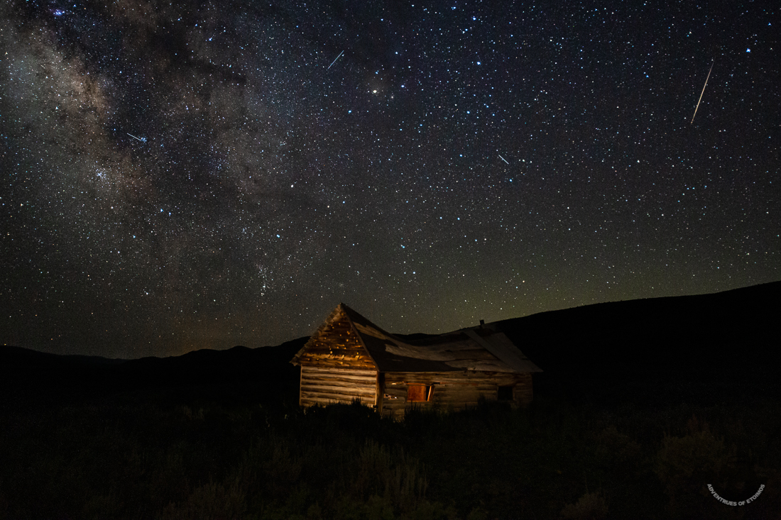 Milky Way over old barn.